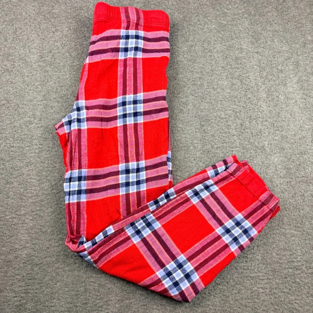 Aerie Red Plaid Pajama Pants Women's S Small Drawstring Lounge Sleepwear Pockets